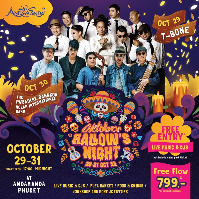 Oktober Hallow’s Night at Andamanda Phuket October 29-31