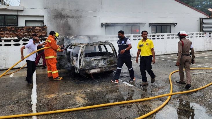 Swedish man’s car goes up in flames