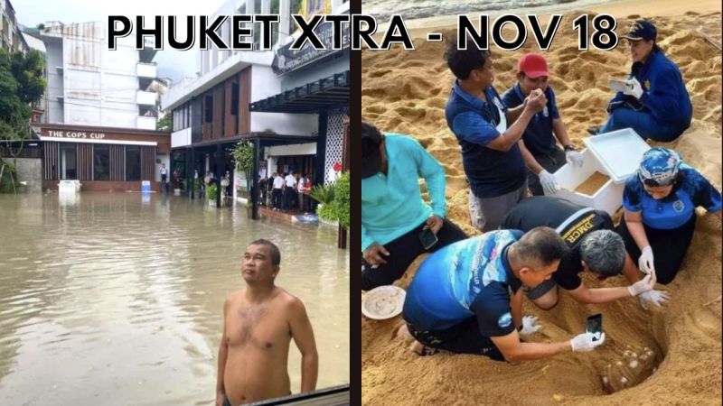 PHUKET XTRA: VIDEO: Patong downpour, Turtles are back, Protesters in the Big Mango, World Cup secured || November 18