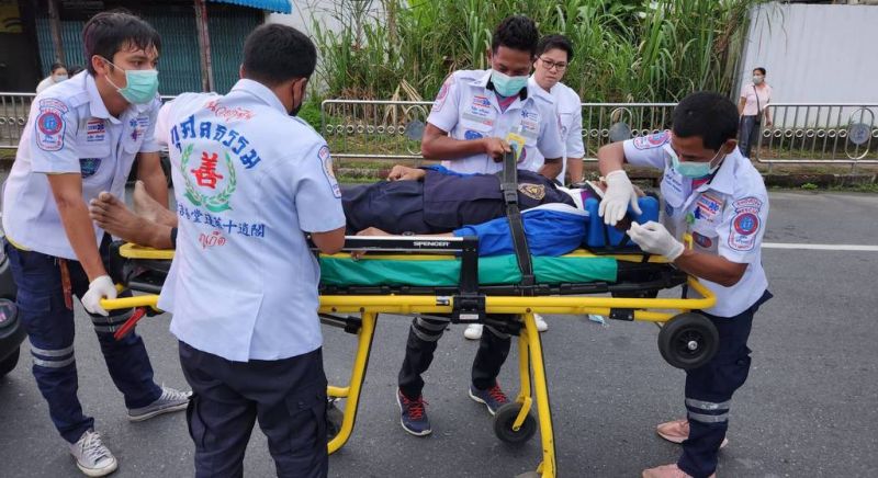 Motorcyclist injured in collision with pickup truck