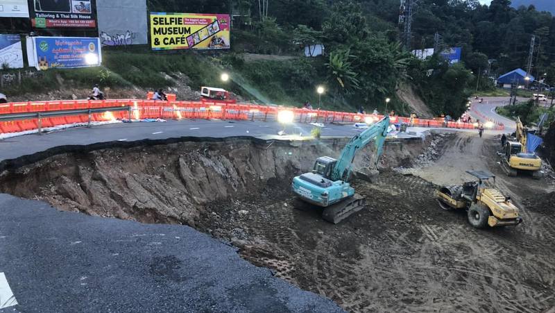 Rain slows repairs progress at Patong Hill