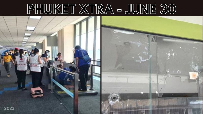 PHUKET XTRA: VIDEO: Airport walkway nightmare, Phuket Town shooting probe, Rawai charity run || June 30