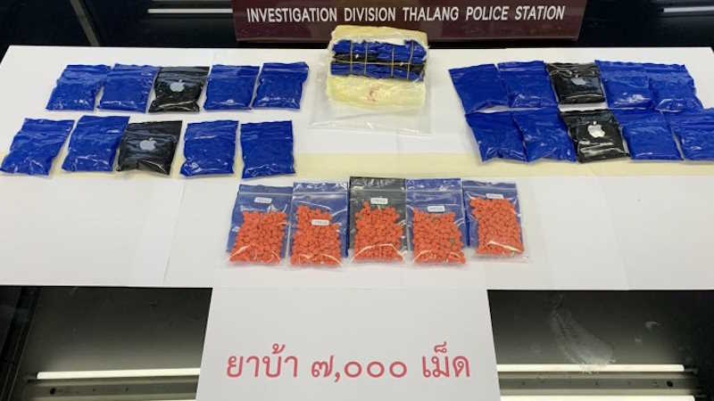 Police seize 7,000 ya bah pills in Thalang drug bust