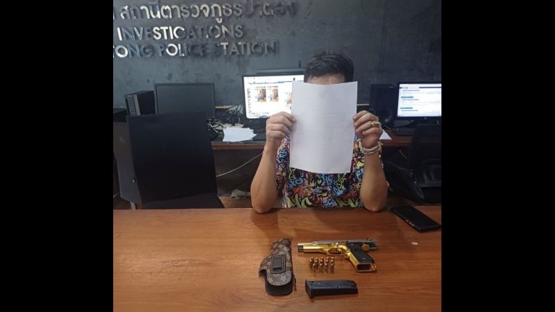 Thai man with golden gun arrested for detaining Russian woman in Patong
