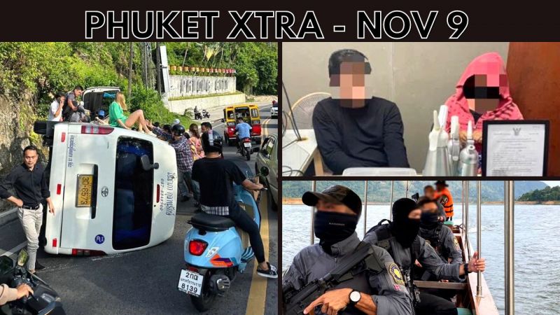 PHUKET XTRA: VIDEO: Drunken road chase through Patong Hill ends in arrest, Patong magic mushrooms arrest || Nov 9