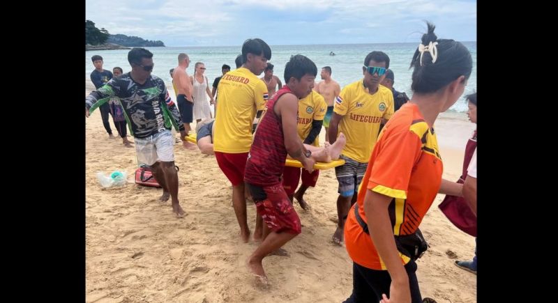 Lifeguards save American tourist at Surin Beach