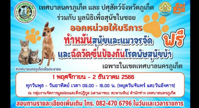 Free sterilisation, vaccines for cats and dogs in Phuket Town