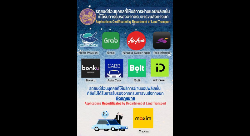 PLTO confirms which taxi apps are legal
