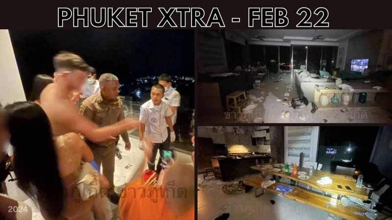 PHUKET XTRA: VIDEO: Late night condo fight gets Brit knifed, Black wastewater at Kamala Beach || Feb 22