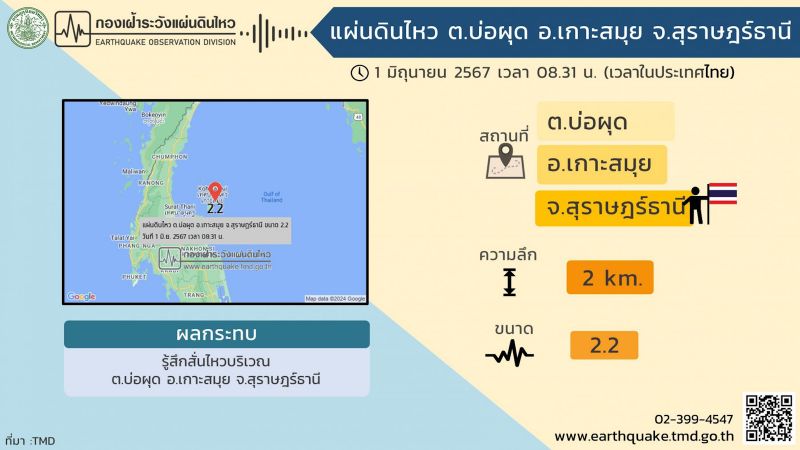 Koh Samui hit by second quake in a week