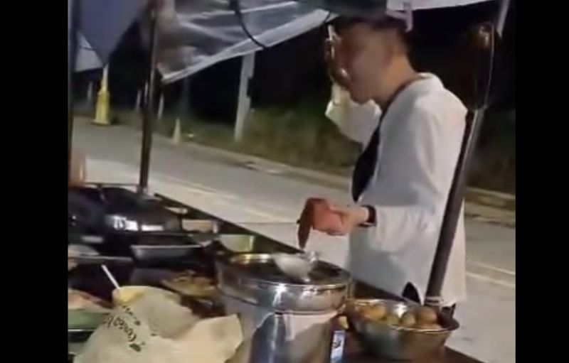 Freeloading Russian enrages local food vendor
