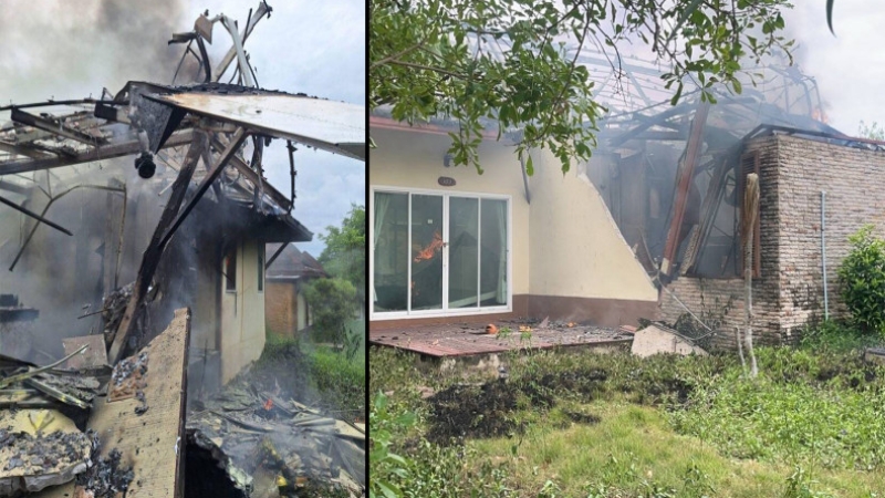 Pilot dead after small plane hits Samut Sakhon house