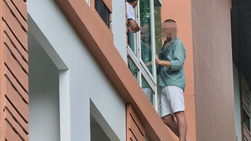 Russian man talked safely down from balcony in Patong