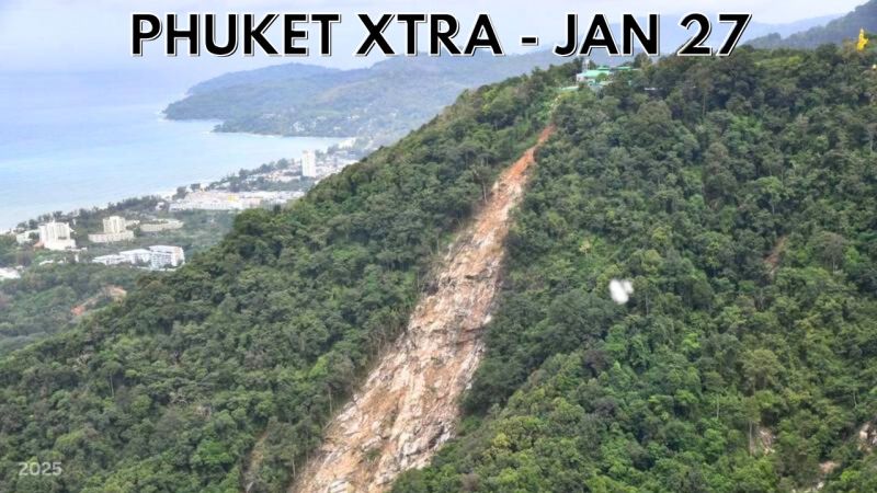 PHUKET XTRA: VIDEO: Mysterious Phuket drug delivery, Cement truck fells poles, Big Buddha landslide || Jan 27