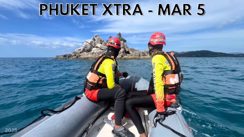 PHUKET XTRA: VIDEO: Hopes fade as search continues for missing American tourist in Patong Bay || March 5