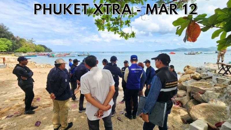 PHUKET XTRA: VIDEO: Illegal construction ‘crackdown’ on Bang Tao Beach, Tourists rescued after boat leak  || March 12