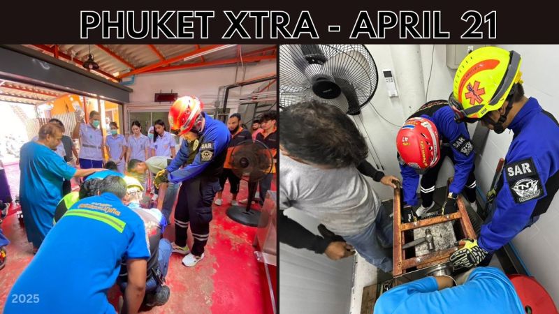 PHUKET XTRA: VIDEO: Teen vs meat grinder, Tourists crash over Phuket ravine, BKK building exec arrested || April 21