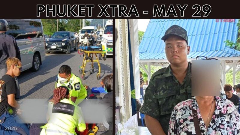 PHUKET XTRA: VIDEO: Fatal beating sends 13 from army to prison, Motorbike vs parked Phuket tuk-tuk || May 29