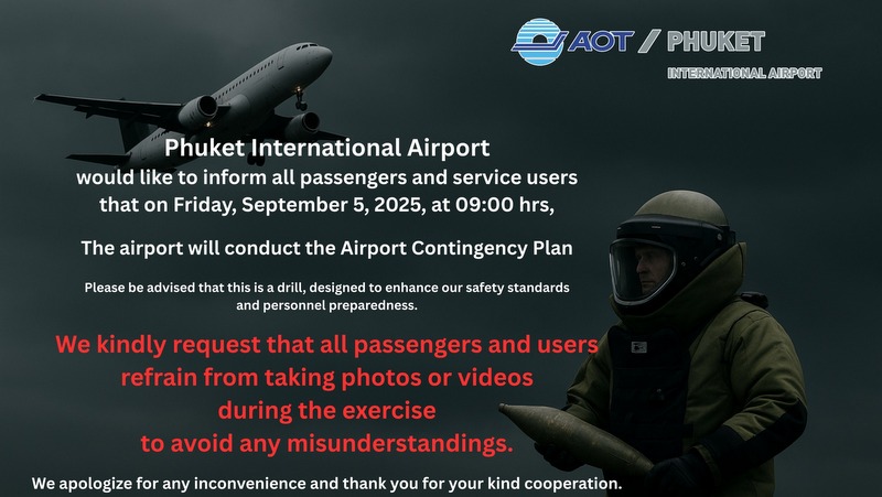 Phuket Airport to hold emergency drill on Friday