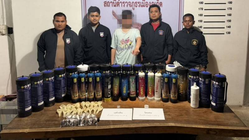 Laughing gas, heroin seized in Phuket Town hotel raid