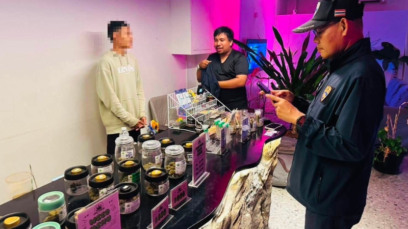 Myanmar worker arrested as police raid Kata cannabis shops