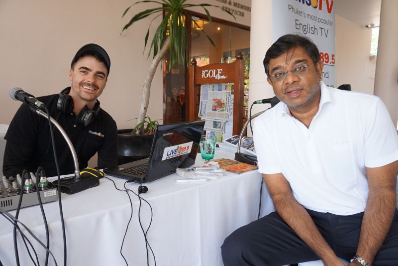 Good Morning Phuket with Chris went OB at Laguna Golf Phuket for the Faldo Series Thailand South 2016 championship : chatting with Ravi Chandran