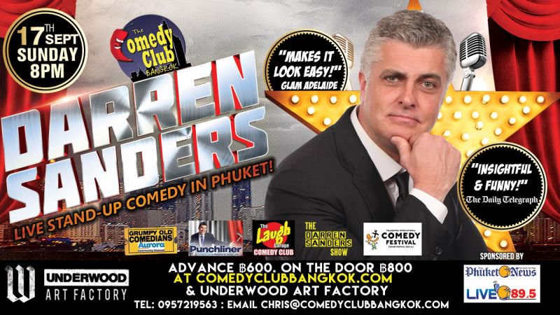 DARREN SANDERS - LIVE STAND UP COMEDY @ UNDERWOOD ART FACTORY -  CHRIS WEGODA ON 'LIVE 89.5' with JASON WILDER  - 12.09.2017