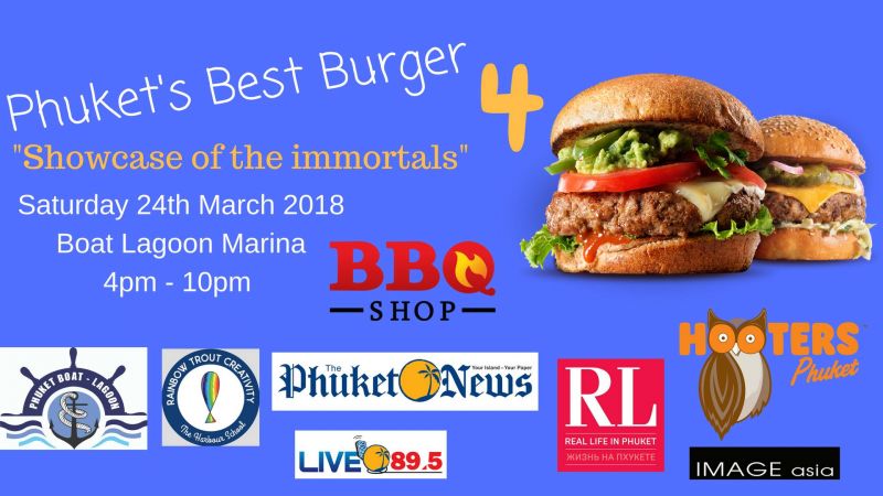 'PHUKETS BEST BURGER 4' - 24TH MARCH - JAY LE SHARK - 'DRIVE ON LIVE 89.5 FM' with 'JASON WILDER' - 02.03.2018