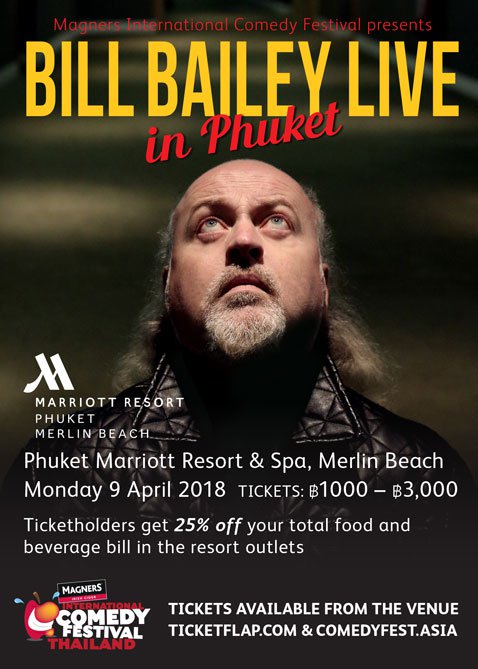BILL BAILEY - LIVE IN PHUKET - on 'DRIVE ON LIVE 89.5' - with JASON WILDER - 4.4.2018
