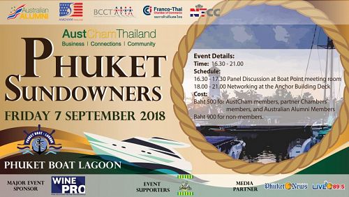 7 SEP Phuket Sundowners - with K. WICKY  from  BOAT LAGOON - Good morning Phuket  with DJ  CHRIS - 05.09.2018