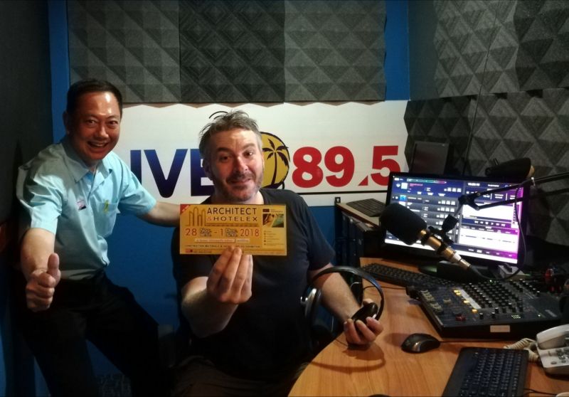 18th ARCHITECT & HOTELEX 2018 - KHUN TANAT - on ’DRIVE ON LIVE 89.5FM’ - with ’JASON WILDER’ - 23.11.2018