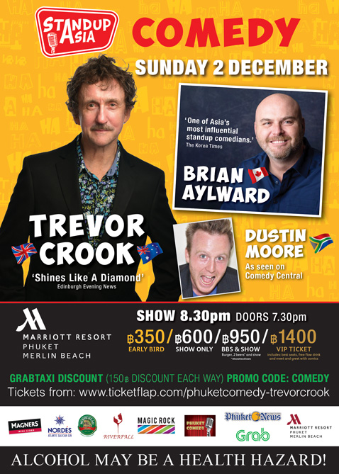 STAND UP ASIA COMEDY SHOW - TREVOR CROOK - on ’DRIVE ON LIVE 89.5FM’ - with JASON WILDER - 29.11.2018