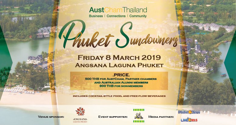 AUSTCHAM PHUKET SUNDOWNERS - 8 MAR 2019 - BRENDAN CUNNINGHAM  - on ’DRIVE ON LIVE 89.5FM - with ’JASON WILDER’ - 28.02.2019