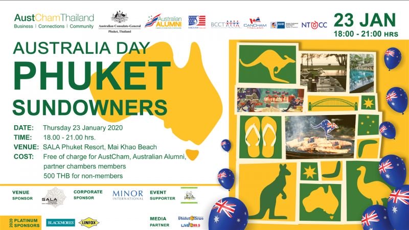 AUSTRALIA DAY, PHUKET SUNDOWNERS hosted by AUSTCHAM - Jan 2020 - BRENDAN CUNNINGHAM - on 'DRIVE ON LIVE 89.5FM' - with JASON WILDER - 14.01.2020