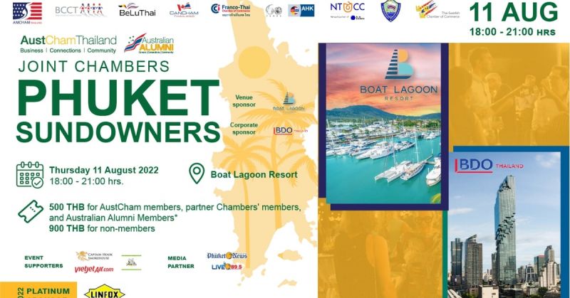 11 AUG - Joint Chambers Phuket Sundowners hosted by AustCham